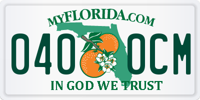 FL license plate 0400CM