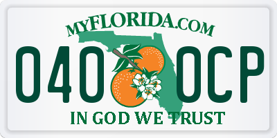 FL license plate 0400CP