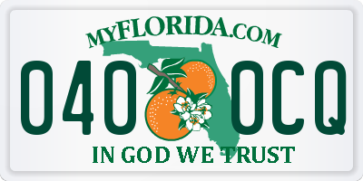 FL license plate 0400CQ