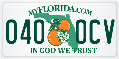 FL license plate 0400CV