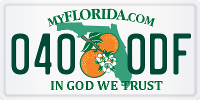 FL license plate 0400DF