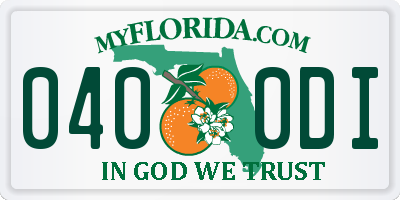 FL license plate 0400DI