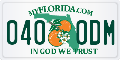 FL license plate 0400DM