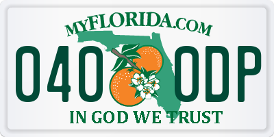 FL license plate 0400DP