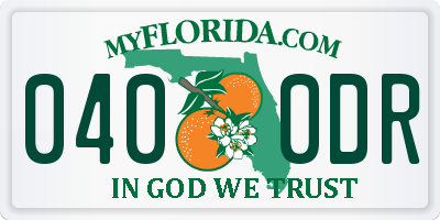 FL license plate 0400DR