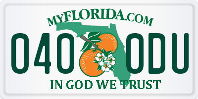 FL license plate 0400DU