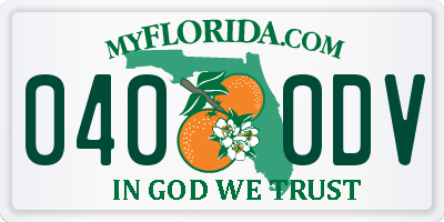 FL license plate 0400DV