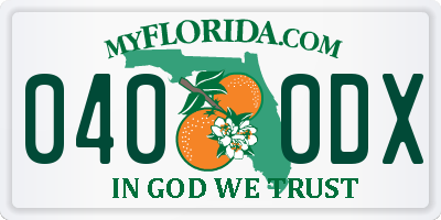 FL license plate 0400DX
