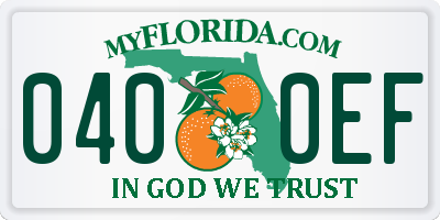 FL license plate 0400EF