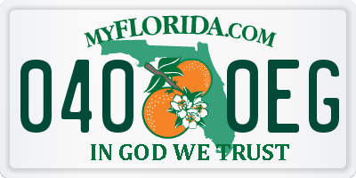 FL license plate 0400EG