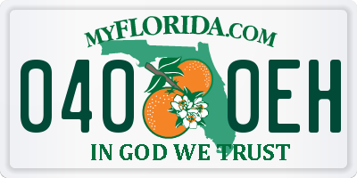 FL license plate 0400EH