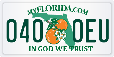FL license plate 0400EU