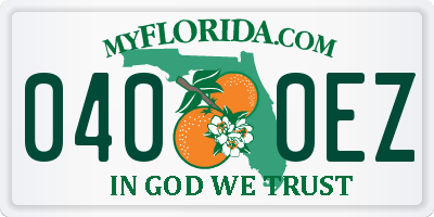 FL license plate 0400EZ