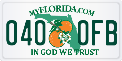 FL license plate 0400FB