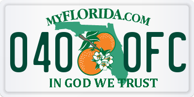 FL license plate 0400FC