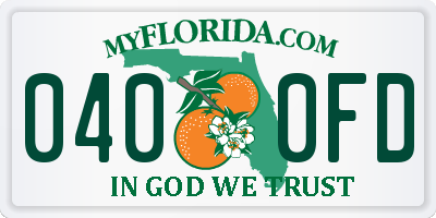 FL license plate 0400FD