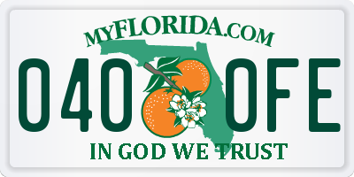 FL license plate 0400FE