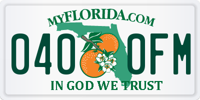 FL license plate 0400FM