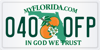FL license plate 0400FP