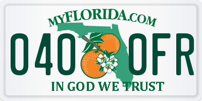 FL license plate 0400FR