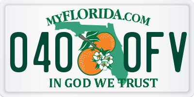 FL license plate 0400FV
