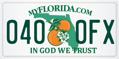 FL license plate 0400FX