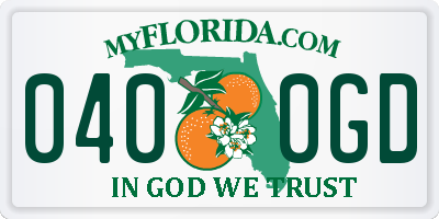 FL license plate 0400GD