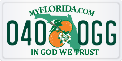 FL license plate 0400GG
