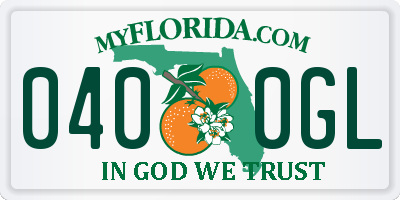FL license plate 0400GL