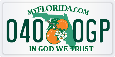 FL license plate 0400GP