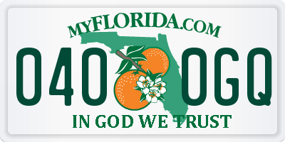 FL license plate 0400GQ