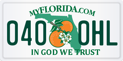 FL license plate 0400HL