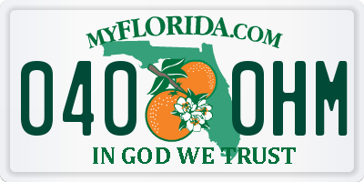 FL license plate 0400HM