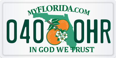 FL license plate 0400HR