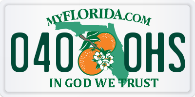 FL license plate 0400HS