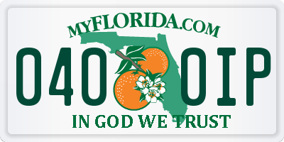 FL license plate 0400IP