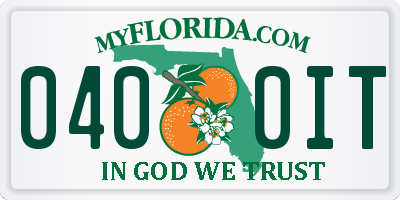FL license plate 0400IT