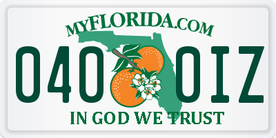 FL license plate 0400IZ