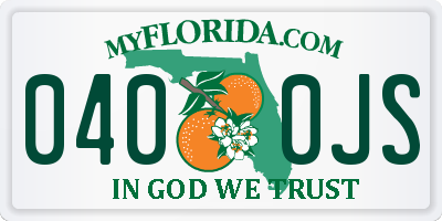 FL license plate 0400JS