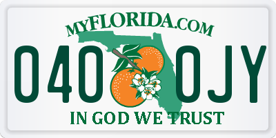 FL license plate 0400JY