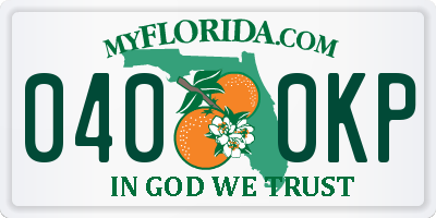 FL license plate 0400KP