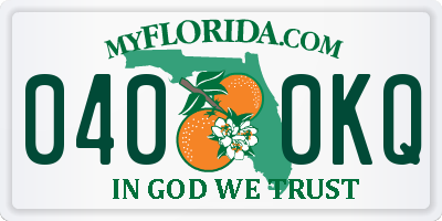 FL license plate 0400KQ