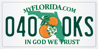 FL license plate 0400KS