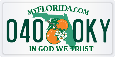 FL license plate 0400KY