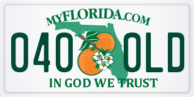 FL license plate 0400LD
