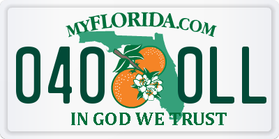 FL license plate 0400LL
