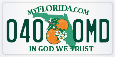 FL license plate 0400MD