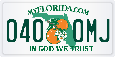 FL license plate 0400MJ