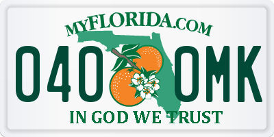 FL license plate 0400MK