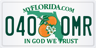 FL license plate 0400MR